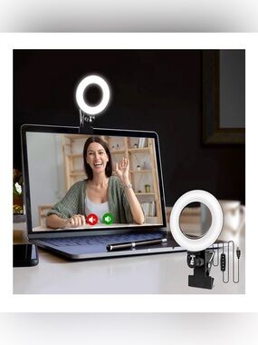 Cyezcor Video Conference Lighting Kit LED Ring Light Clip-On USB Powered